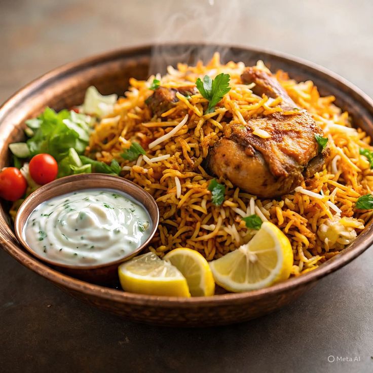Freshly prepared food from the kitchen