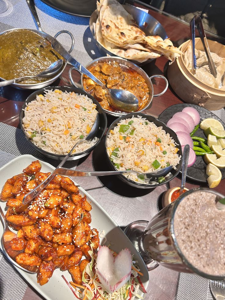 Local food and drinks on a table