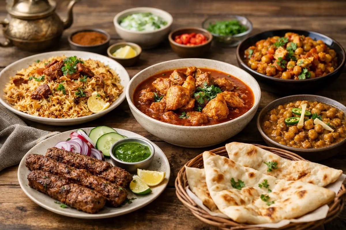 Fresh ingredients prepared for cooking