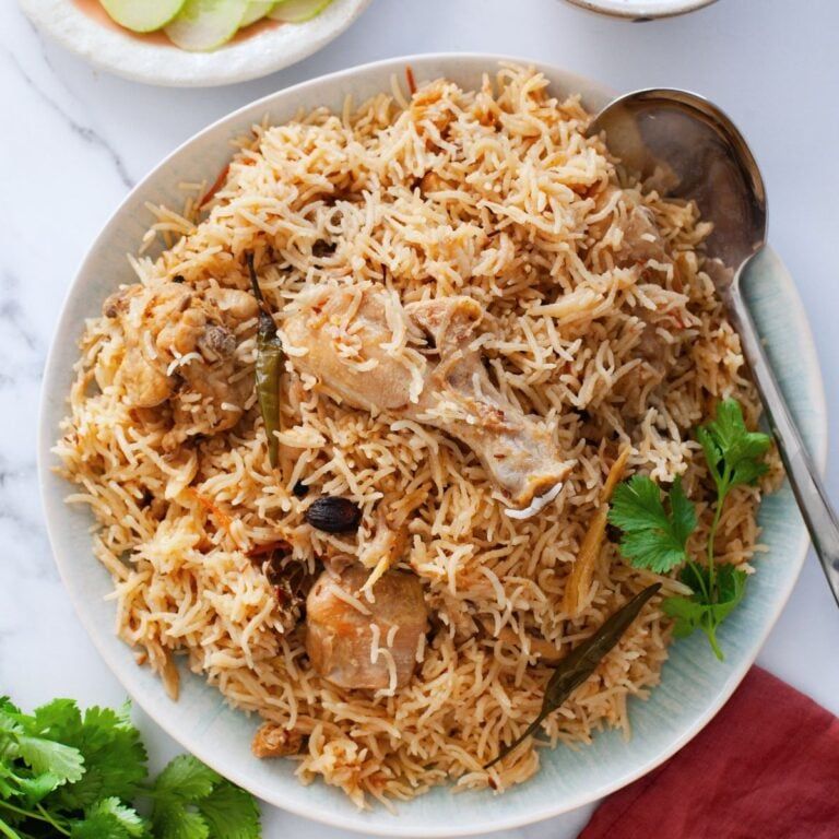 Fresh chicken pulao with fragrant rice